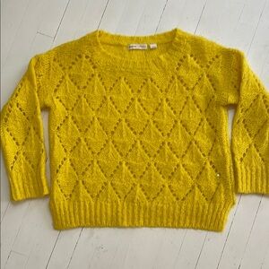 Yellow Anthropology Knit Women's Sweater sz S